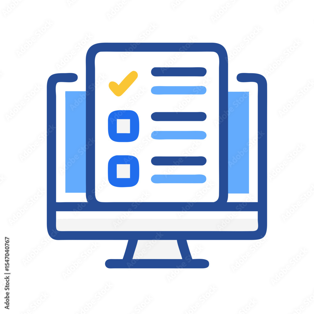 Poster computer screen displaying a checklist for task management