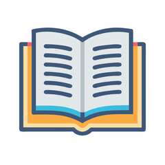 Open book vector illustration on black background artwork