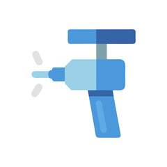 Blue water filtration tap dispensing pure clean drinking water