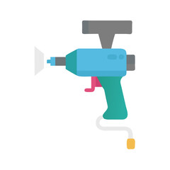 Flat vector illustration of an airbrush paint spray gun