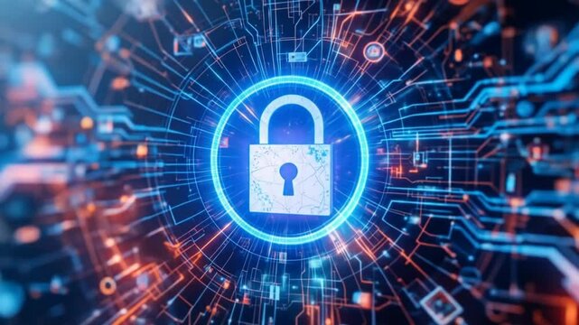 Connected Data Stream Is A Reflection Of Modern Technology Integration With High Security. 4k video