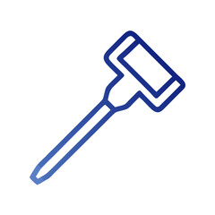 Blue outline jade roller illustration on a black background