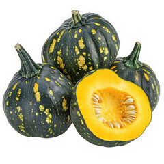 Vegetable pumpkin isolated on white and transparent background