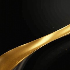 Abstract black gold curve, dynamic luxury background , wave, border