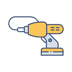 Stylized sander tool image on black background