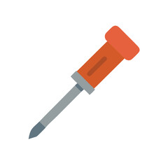 Isolated Flat Style Screwdriver on Black Background Stock Image