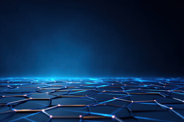 Fototapeta premium Quantum programming network background with glowing blue lines and futuristic digital grid pattern, abstract technology concept