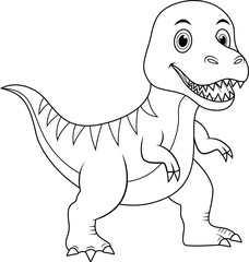Cartoon Tyrannosaurus Rex line art