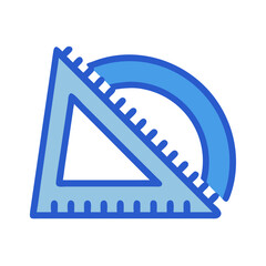 Blue drafting tools on black background perfect for design