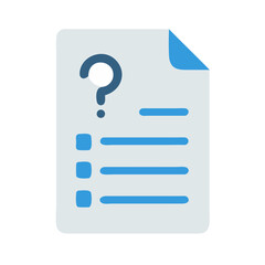 Unanswered question in document list format on black background