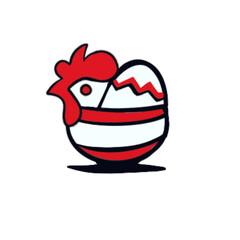 Vector logo for home business with products from chicken and eggs. Poultry Farm illustration. – Farm Fresh Egg Chicken Emblem in Flat Vector Style
