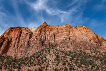 Sedimentary rocks.  bottom of the Zion-Mt. Carmel Highway. Zion National Park, Utah