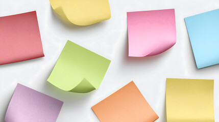 Fototapeta premium Colorful Sticky Notes on White Surface