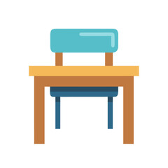 Isolated vector graphic of a school desk and chair