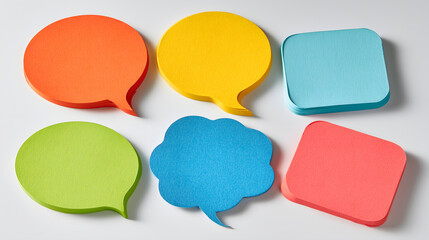 Colorful Sticky Notes in Speech Bubble Shapes