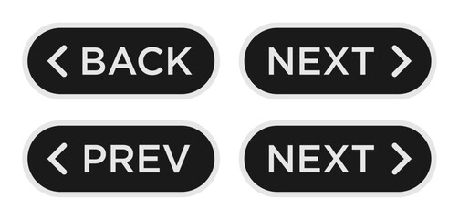 back, next and previous button user interface