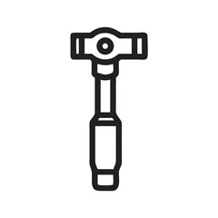 Black hammer icon illustration on a minimalist background