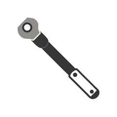 Grey ratchet wrench tool for mechanical maintenance work