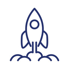 rocket image with line art style logo, logo design inspirations
