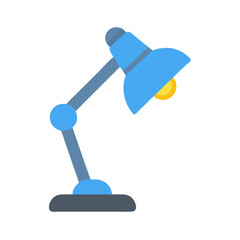 Blue desk lamp with a golden bulb illustration