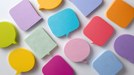Colorful Speech Bubbles on a White Background