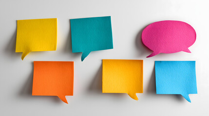 Fototapeta premium Colorful Speech Bubbles on White Background
