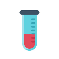 Simplified test tube filled with red liquid illustration