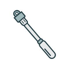 Isolated mini bike pump against black background flat style