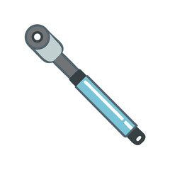 Stylized illustration of a light blue bicycle hand pump