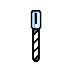 Stylized light blue marker on a solid black background