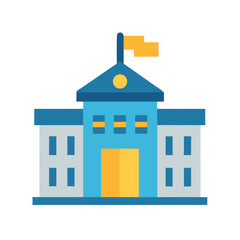 Flat design city hall building icon vector illustration