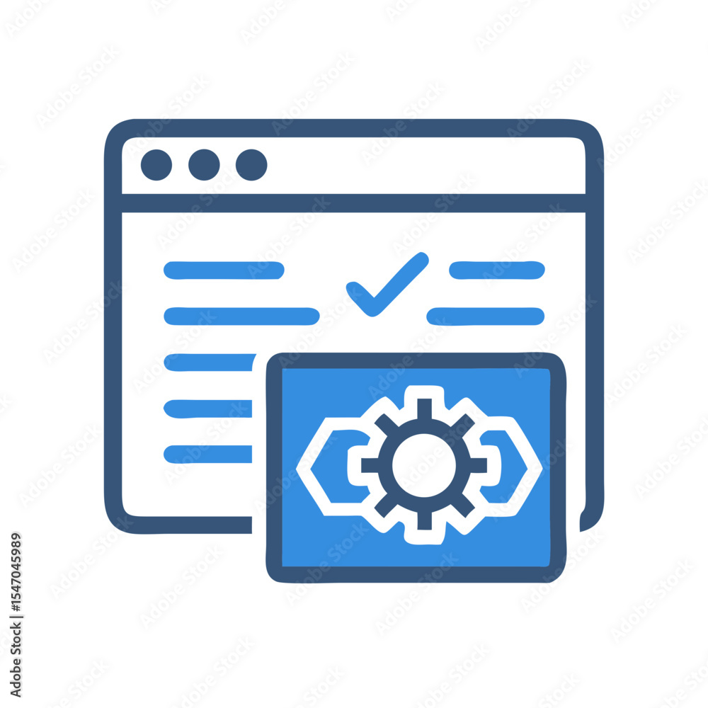 Poster website settings icon: configuration and development interface symbol
