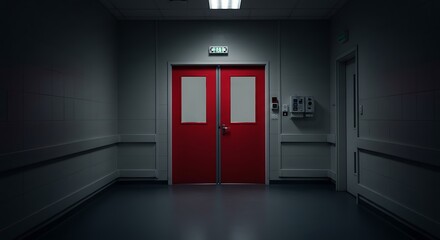 Empty room, Door of an emergency room in a hospital.