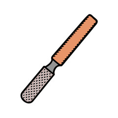 Orange and grey rasp tool on a black background