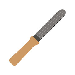 Illustration of a rasp tool with handle on black backdrop