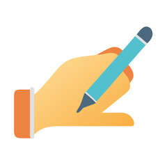 Hand holding pencil on black background for design projects