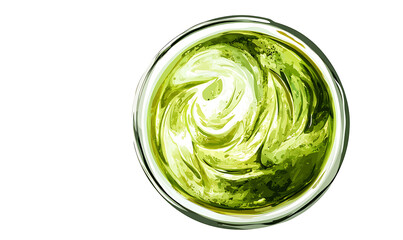 Fototapeta premium Refreshing Green Tea Leaves and Brewed Drink: Natural, Healthy, and Antioxidant-Rich Beverage