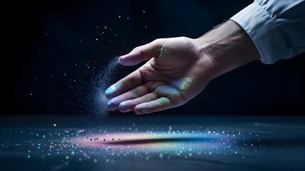 Magical Business Hand Releasing Digital Stardust &ndash; Innovation and Creativity Concept