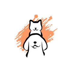 Dog and Cat Friendship Logo
