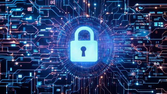 Connected Data Stream Is A Reflection Of Modern Technology Integration With High Security. 4k video