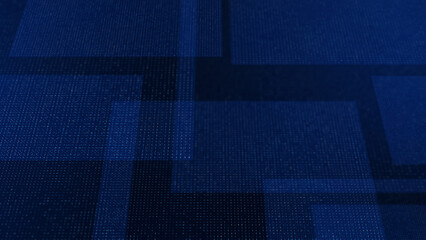 Dark blue abstract background with a digital grid pattern and translucent geometric shapes, conveying technology, data, and network concepts. Ideal for tech-related design and digital backdrops.