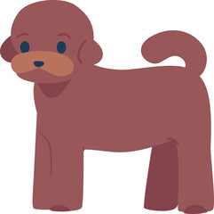 Cute fluffy poodle dog vector illustration