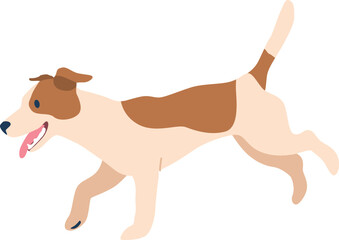 Playful dog running vector illustration