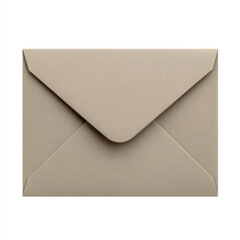 Beige paper envelope isolated on white background with soft texture