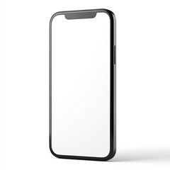 Smartphone with blank screen isolated on white background