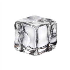 Clear ice cube with smooth surface and transparent texture