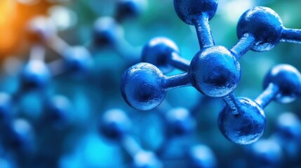 Close-up of Blue Molecular Structure
