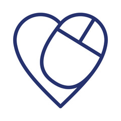 computer mouse logo icon and love in one, logo design inspirations