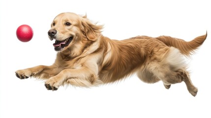 Golden Retriever playing fetch