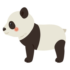 パンダの横向きイラスト　白目なし
